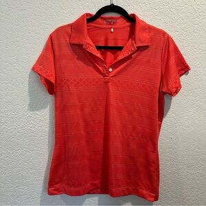 NIKE GOLF DRI-FIT POLO W-L ORANGE / RED FITTED WITH DARTS ON BACK 🧡❤️